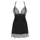 OBSESSIVE CHICCANTA CHEMISE AND THONG BLACK