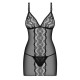 OBSESSIVE LUCITA CHEMISE AND THONG BLACK