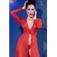 CR-4421 LONG GOWN AND THONG RED