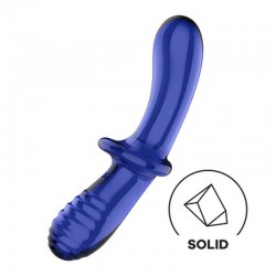 DILDO DE VIDRO DOUBLE CRYSTAL AZUL SATISFYER