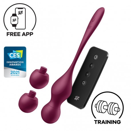 DISPOSITIVO DE ENTRENAMIENTO PÉLVICO LOVE BIRDS VARY CONNECT APP PELVIC FLOOR TRAINING ROJO SATISFYER