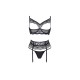 CONJUNTO DE 3 PIEZAS CHIARA NEGRO BEAUTY NIGHT FASHION