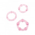 SCALA STAY HARD THREE RING SET PINK  