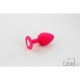 PLUG ANAL DE SILICONE COM JOIA ROSA CANDY LUST