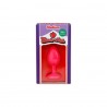 PLUG ANAL DE SILICONA CON JOYA ROSA CANDY LUST