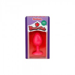 PLUG ANAL DE SILICONE COM JOIA ROSA CANDY LUST