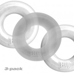 CONJUNTO DE ANÉIS HUJ3 - COCKRING 3-PACK - WHITE ICE / CLEAR ICE HUNKYJUNK